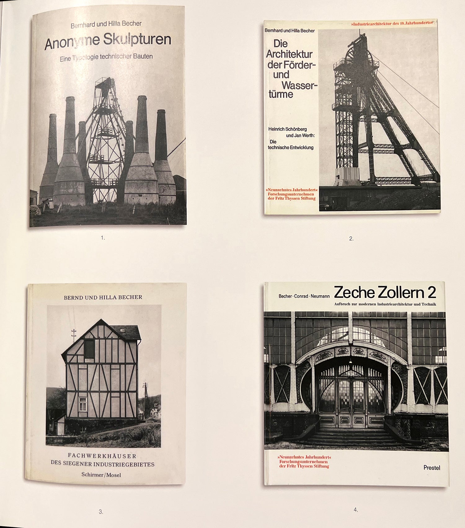 Bernd and Hilla Becher-The first 15 books published, all first 